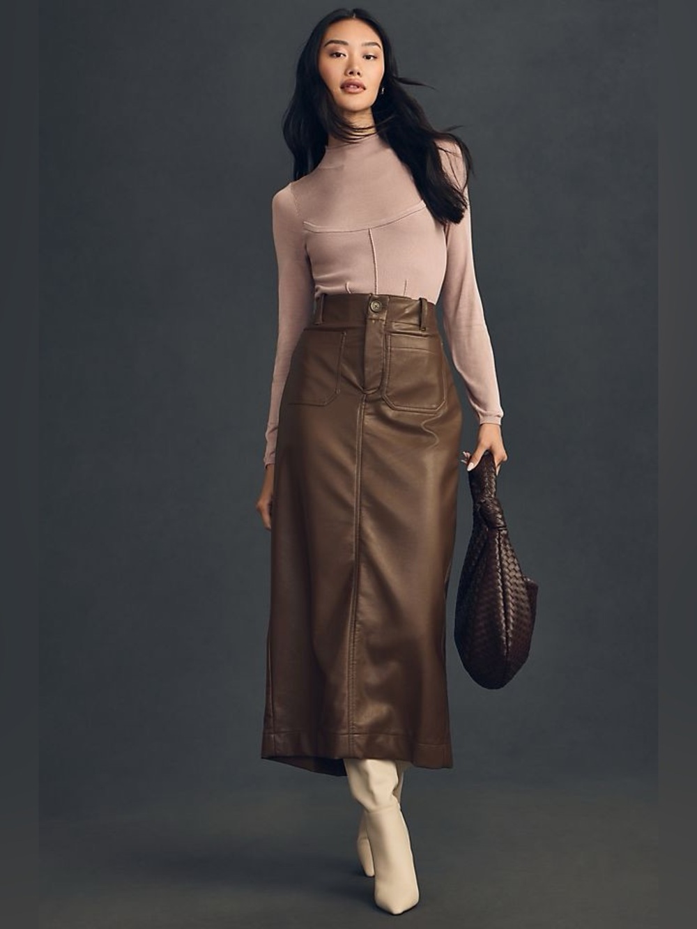 Anthropologie Faux Leather Skirt